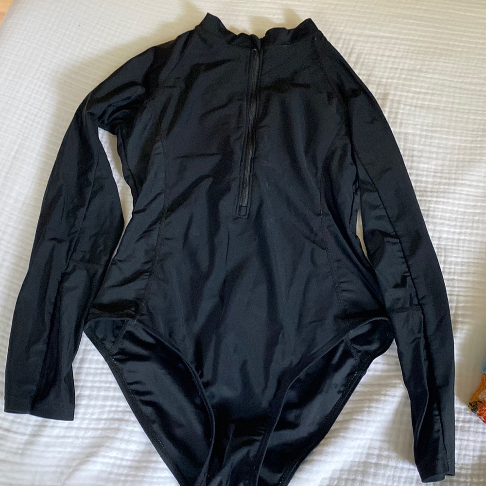 Black Long Sleeve Bathing Suit